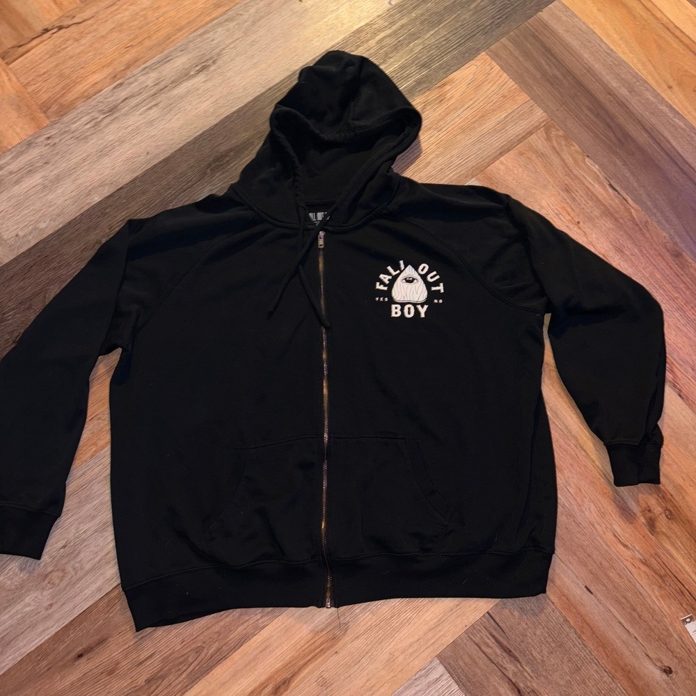 Fall Out Boy Ouija Board Zip Up Hoodie Black Mens Size 3